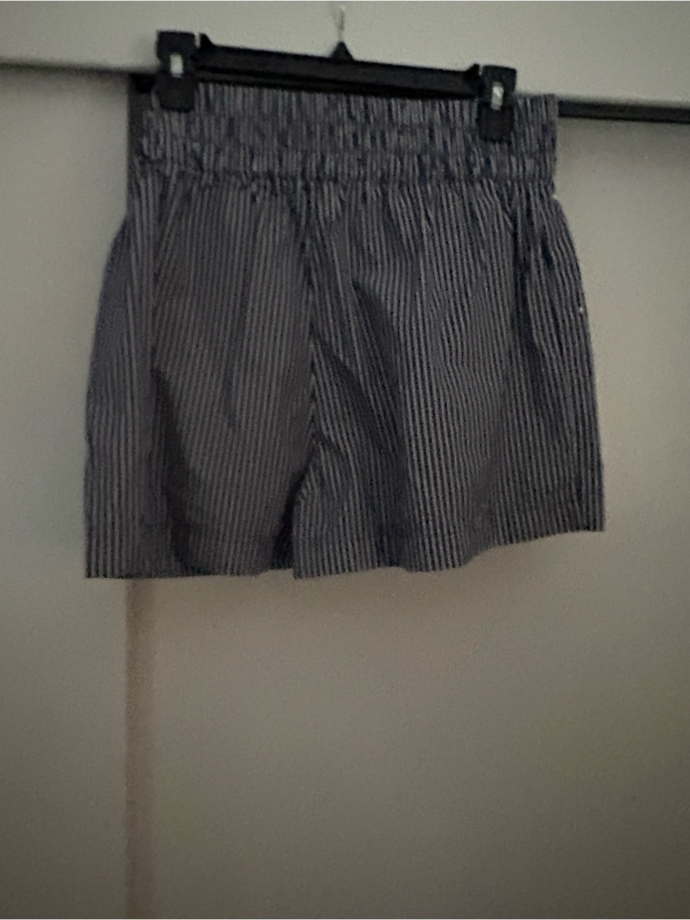 Generation Love Navy and White Striped High-Waist Shorts